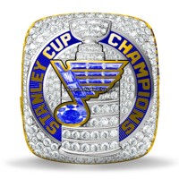 2019 St. Louis Blues Stanley Cup Championship Ring (Silver-C.Z.logo)